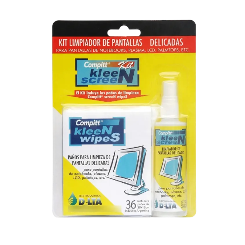 Compitt Kleen Screen KIT, limpiador de pantallas LCD 120cc + 8 panos DELTA