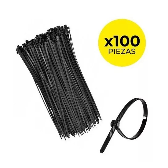Precinto Negro 4.6 x 200mm. x 100 unidades