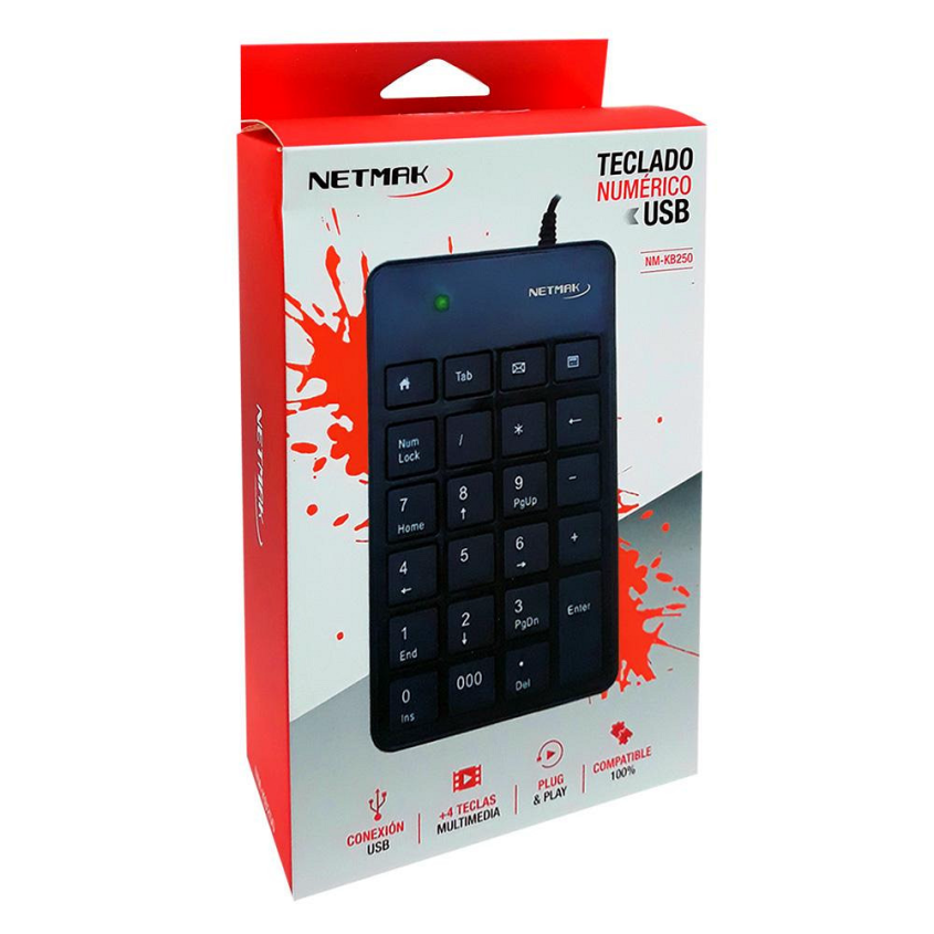 Mini Teclado Numerico Multimedia USB Netmak