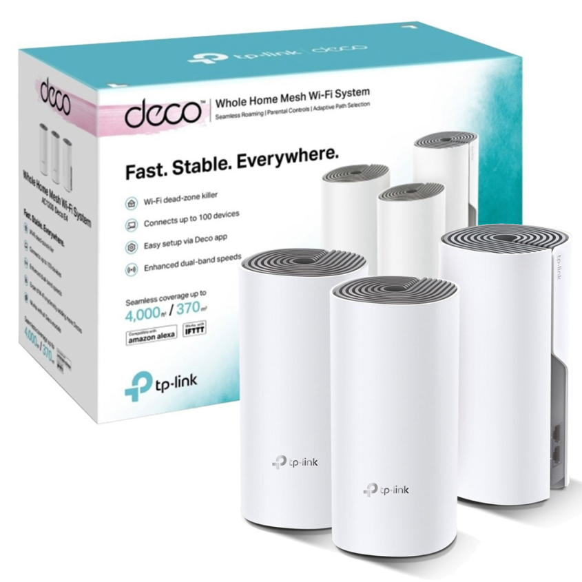 DECO E4 Pack de 3 MESH Tp-Link AC1200 Giga Wifi System
