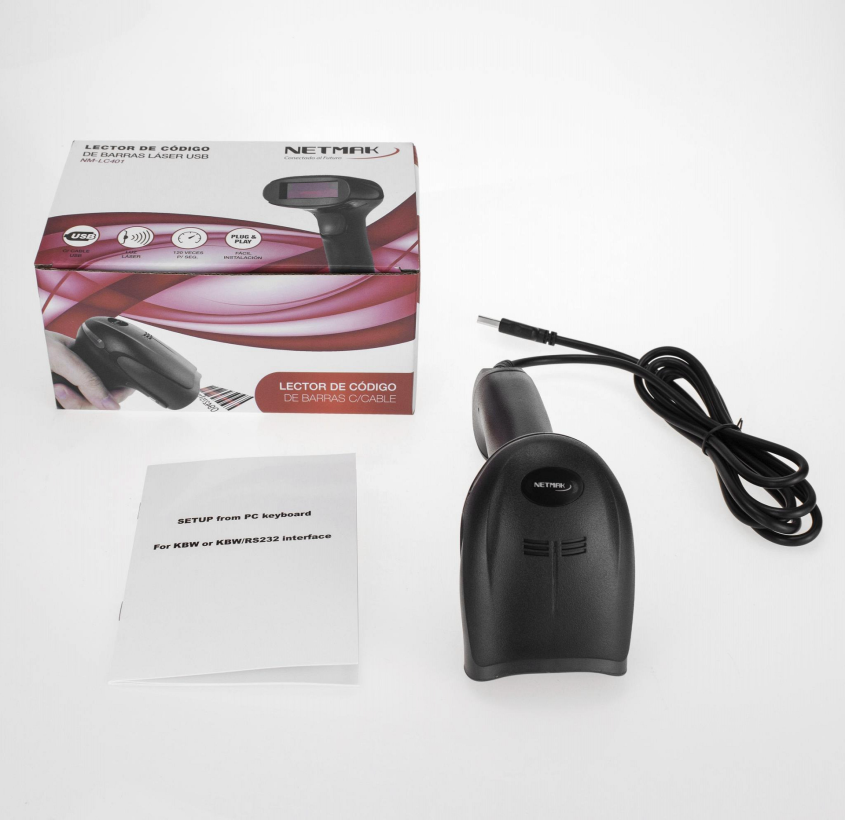 Lector de Codigo de barras Laser USB 1D Netmak