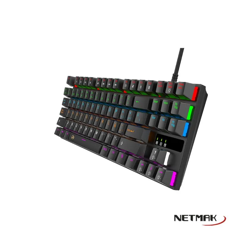 Teclado Mecanico TKL Negro Switches Blue Netmak