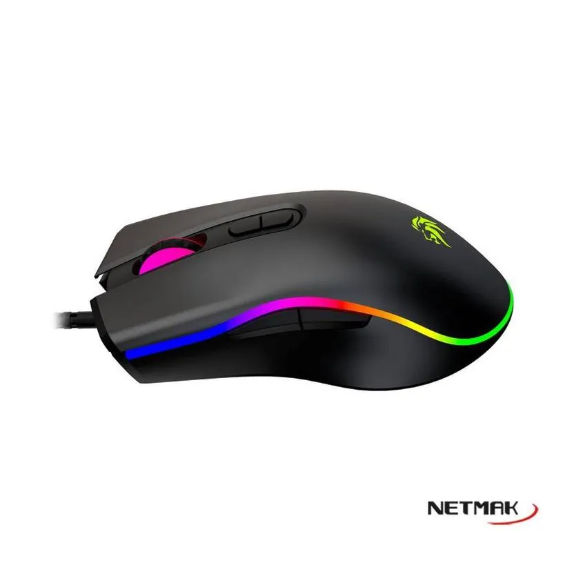 Mouse Gamer 7D LED RGB USB Negro Netmak