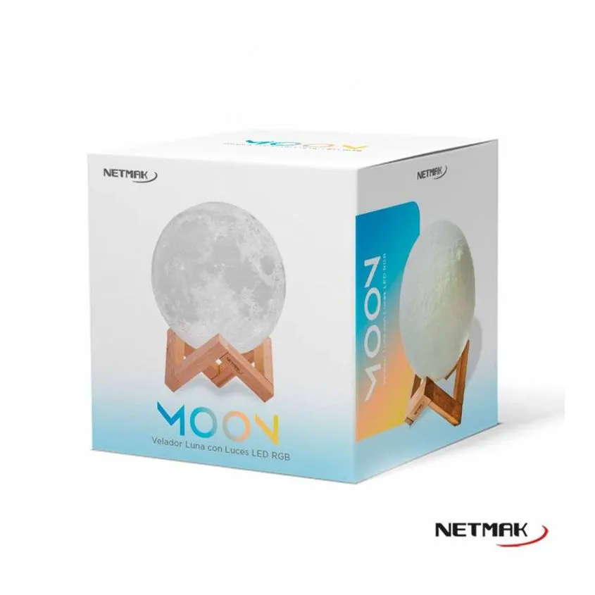 Lampara Velador Luna con luz Led 12Cm Netmak