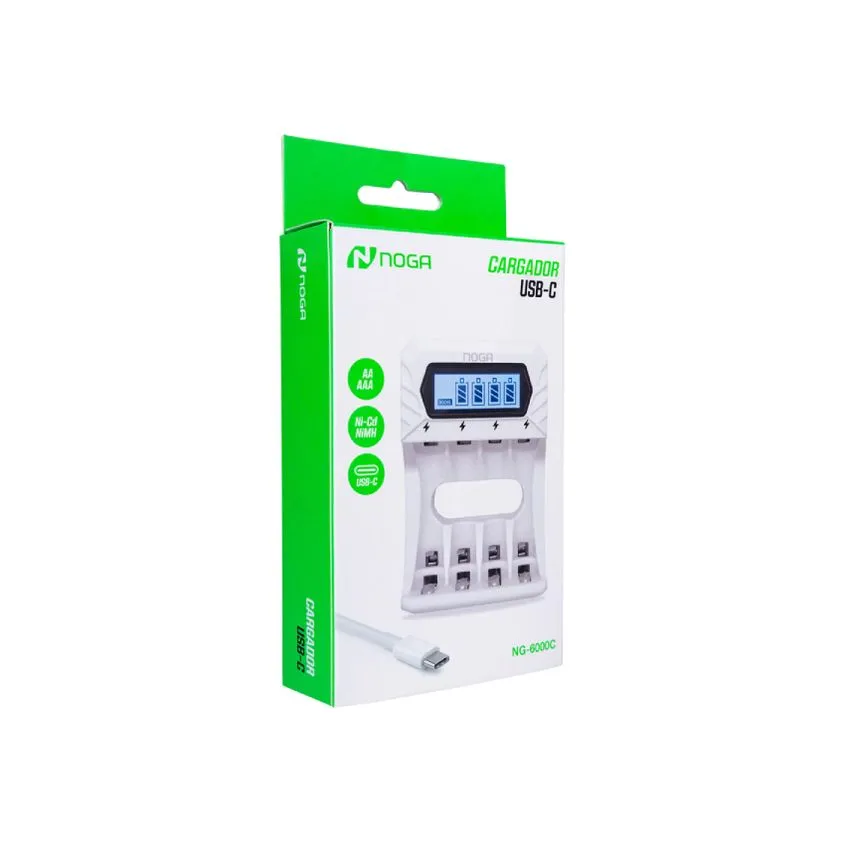 Cargador de Pilas Noganet x4 AA/AAA c/Display