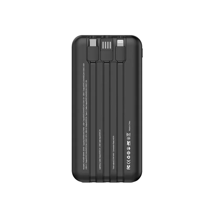 Power Bank Kelyx Mini 20000mah Tipo-c+usb+lightning 22.5w Black