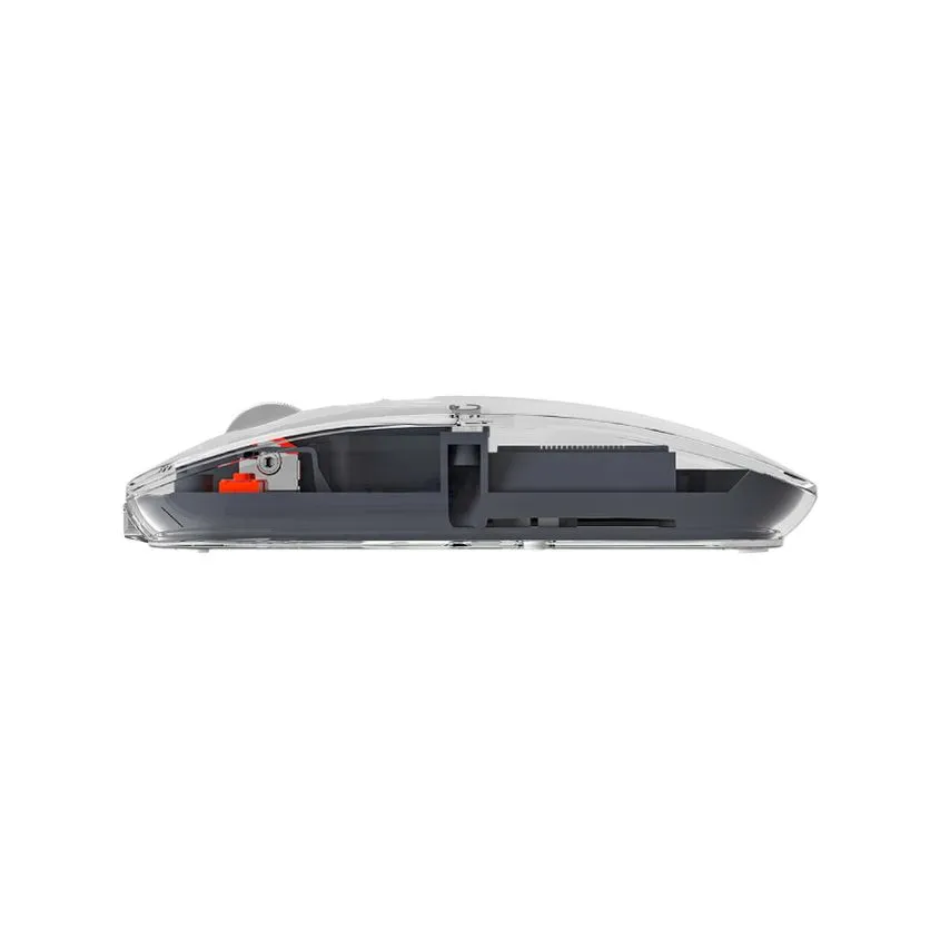 Mouse Inalambrico recargable 2.4G+BT+USB Transparente Noganet