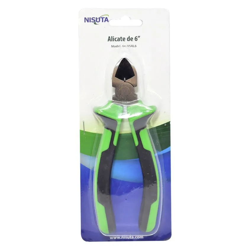 Alicate Nisuta 6 Inch Corte Diagonal Acero al Carbono con Grip TPR