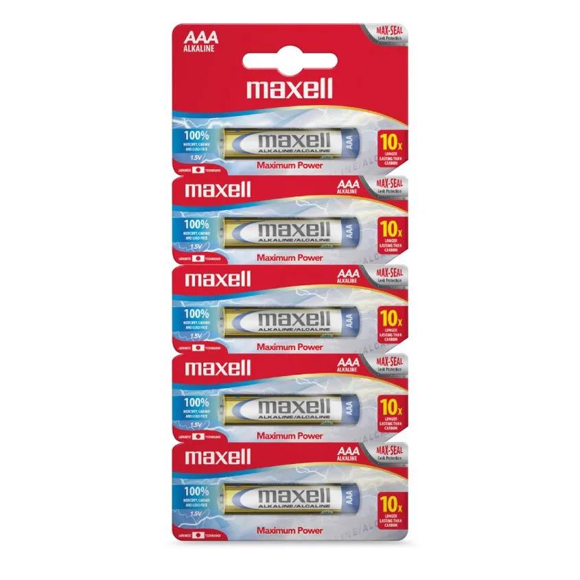 Pila Alcalina Maxell AAA LR03 Pack x5 1.5v