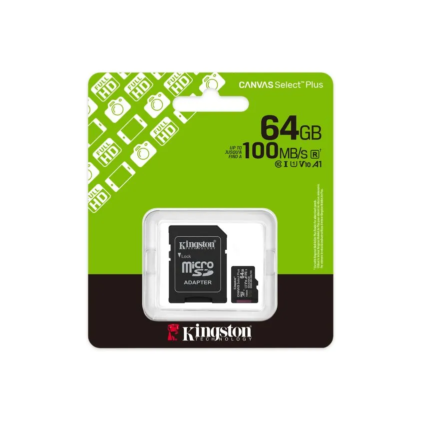 Memoria Micro Sd C/adap 64gb Uhs-i Gen 3 100mb/s Canvas S Plus Cl10 Kingston
