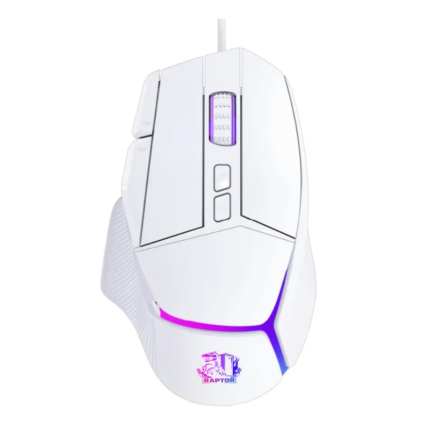Mouse Gamer Raptor Storm Grip 9 Botones 8000dpi Retroiluminado White
