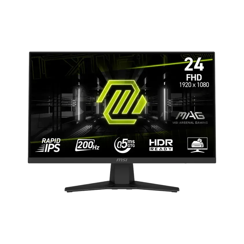 Monitor Gamer MSI 24" MAG 244F FHD Rapid IPS 200Hz 0.5ms Flat 1xHDMI + 1xDP (II)