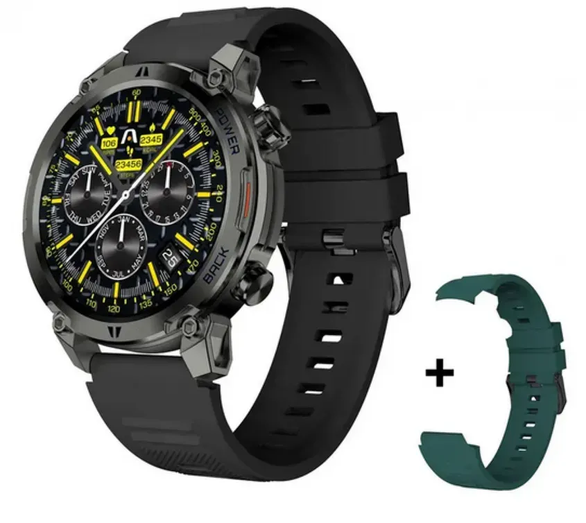 SMARTWATCH ARGOMTECH C70 BLACK ALUMINIUM 2 STRAPS INCLUIDED BLACK Y GREEN 1.39 DISPLAY