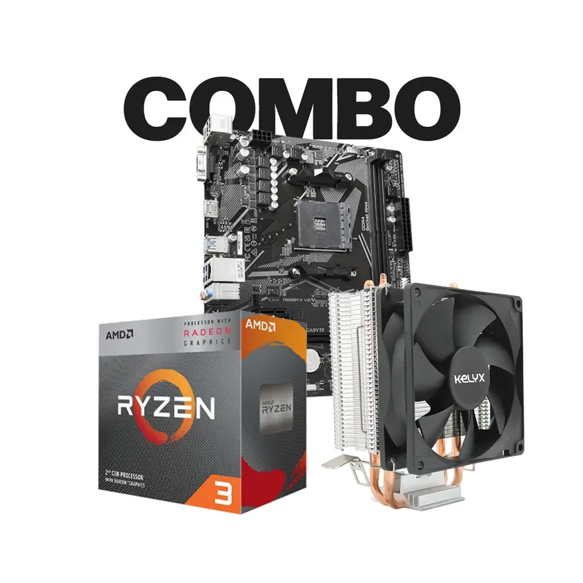 Combo actualizacion MB GIGA A520M K V2 / Proces AMD Ryzen 3-3200G Tray / CPU Cooler Kelyx