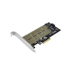 Placa PCI Express para 2 discos M.2 SSD NVMe y NGFF Sata Nisuta