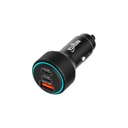Cargador USB x1 - Tipo C x2 Triple Auto PD QC 66W Nisuta