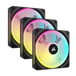 Fan Cooler Corsair iCUE LINK QX120 RGB 120mm Magnetic Dome Black Pack x3