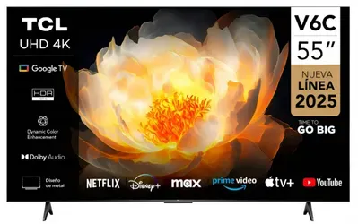 TV TCL 55 SMART 4K UHD GOOGLE TV HDR10 55V6C