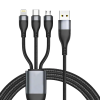 CABLE 3en1 USB 3.0 a Microusb + TipoC + Lightning 1.2m 6Amp Intco CP01-20-022