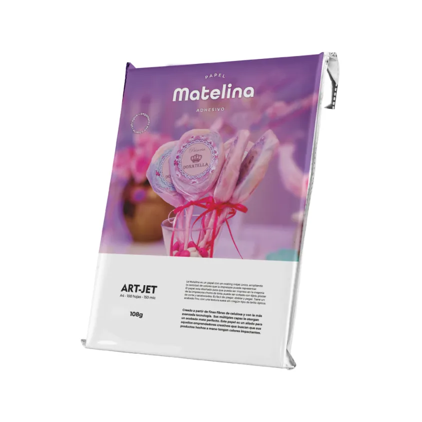 Papel Matelina Adhesivo 108g x 100 hojas