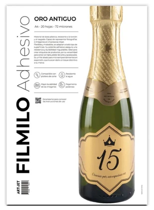 Filmilo Adhesivo Oro Lujoso x 20h
